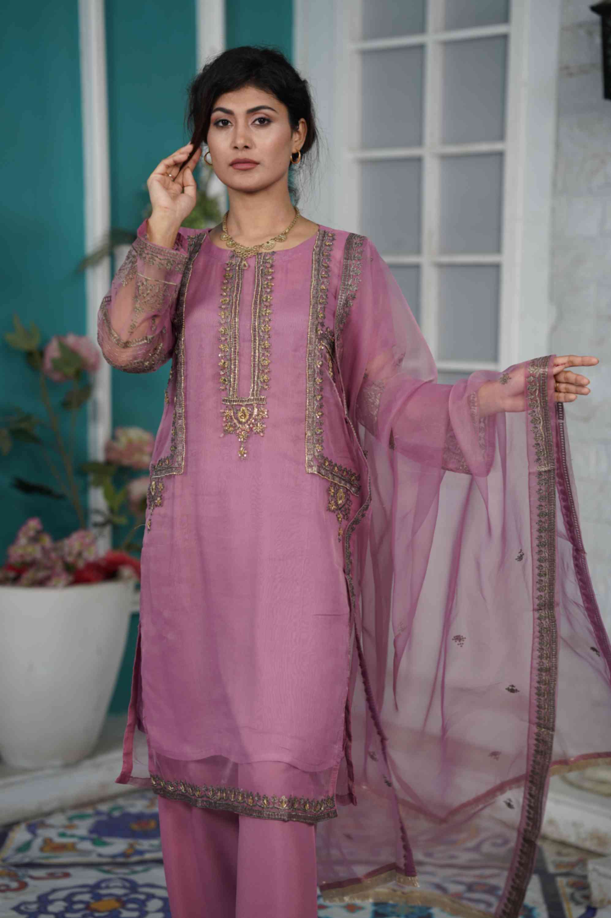 EMBROIDED ORGANZA OUTFIT | TK-0352