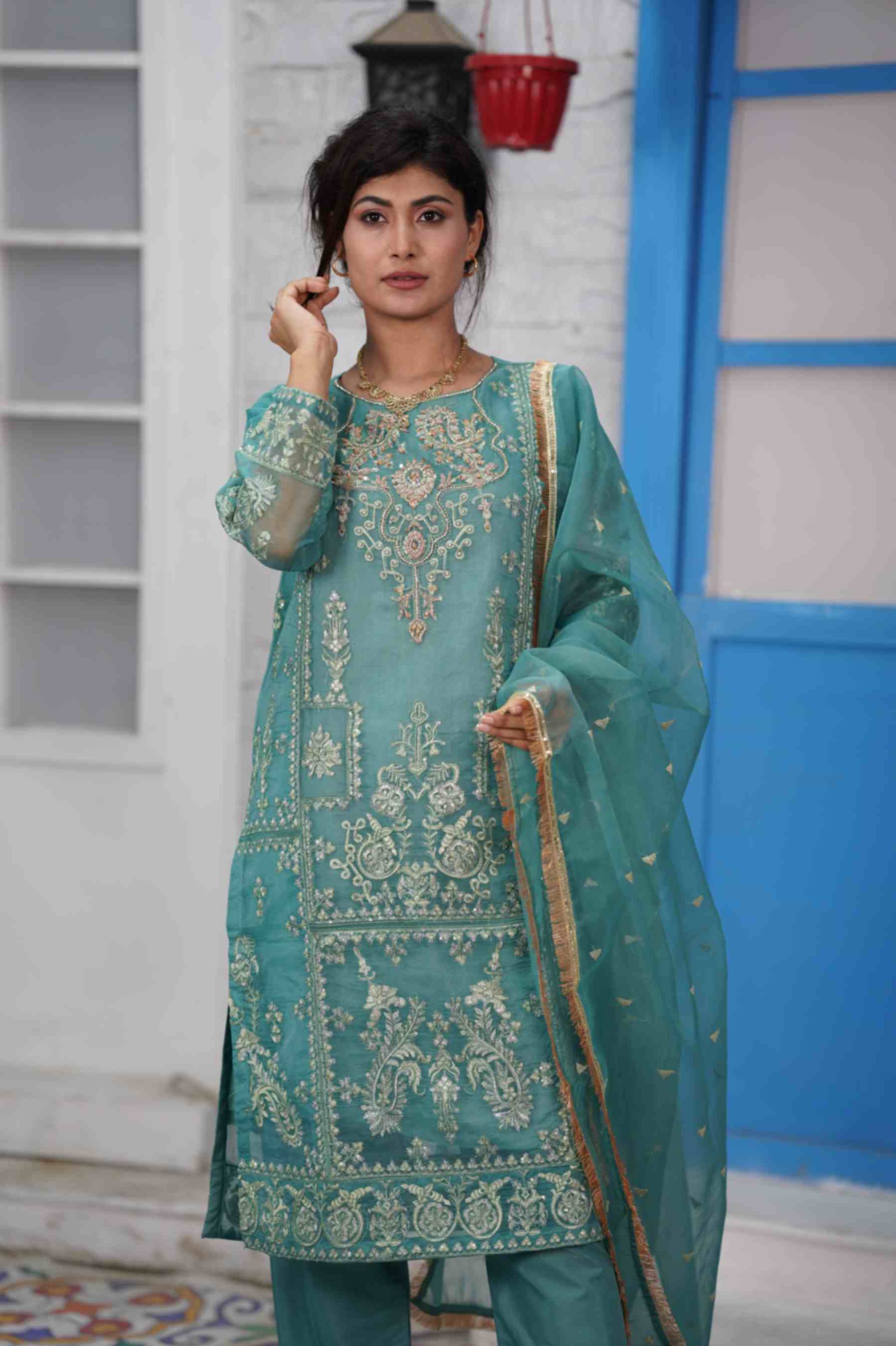 EMBROIDED ORGANZA OUTFIT | TK-0382