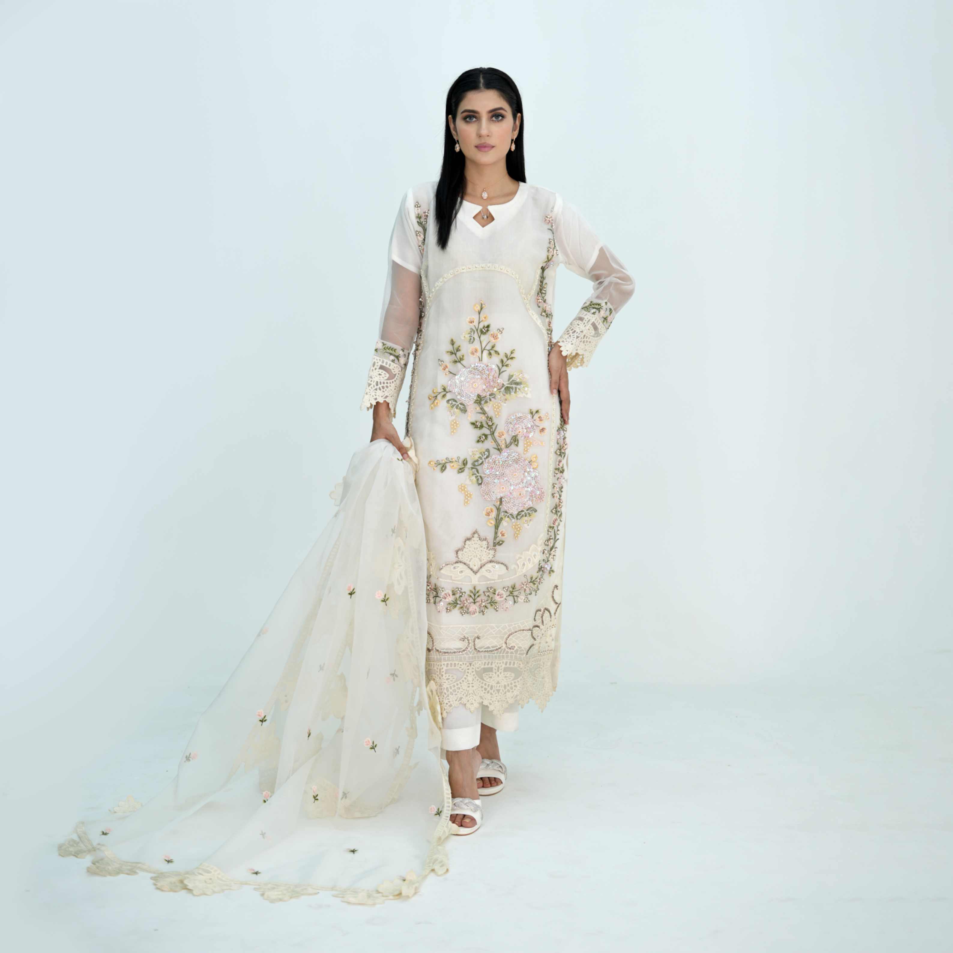 EMBROIDED ORGANZA OUTFIT | TK-0702