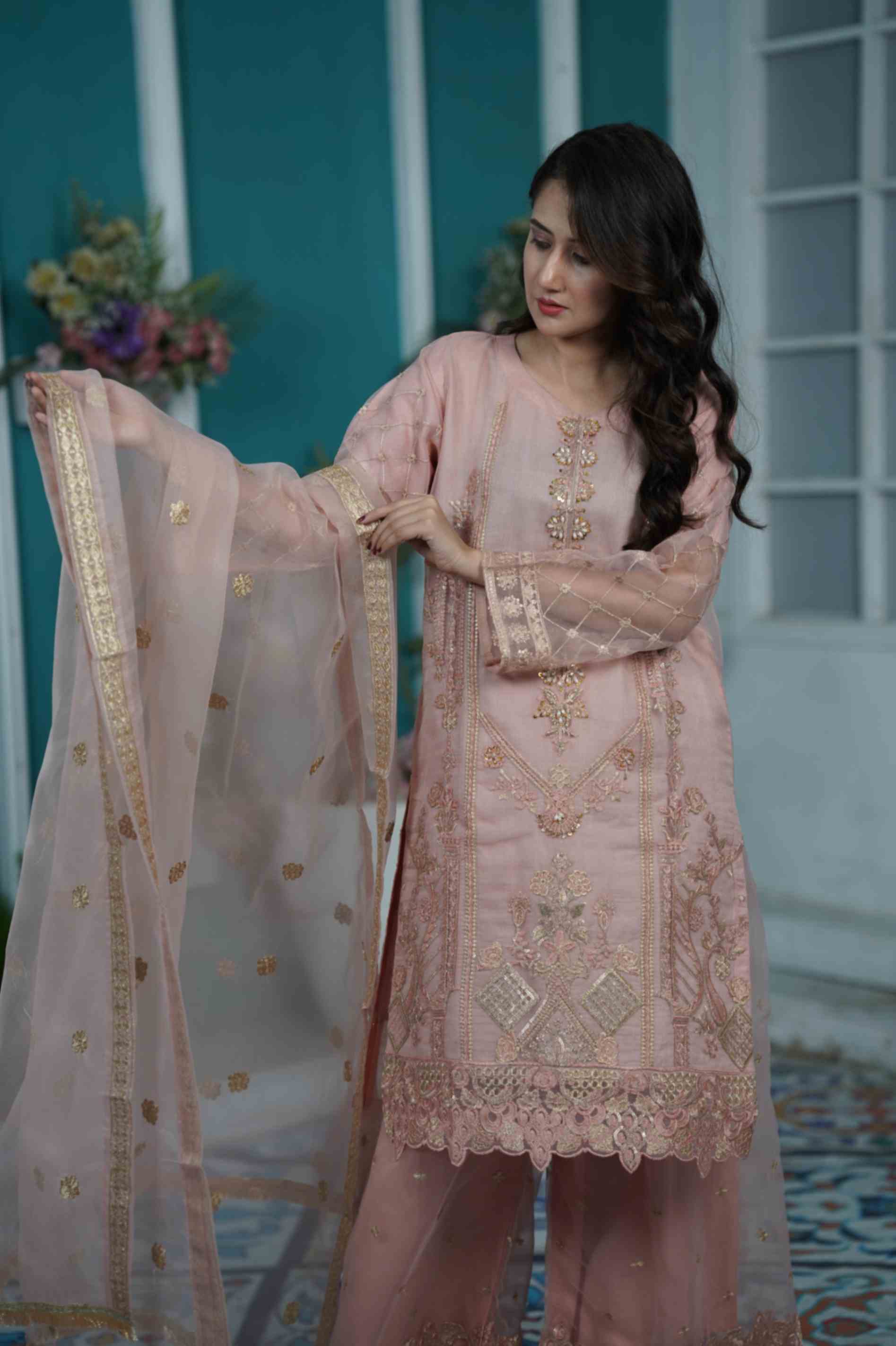 EMBROIDERED ORGANZA OUTFIT | TK-0420