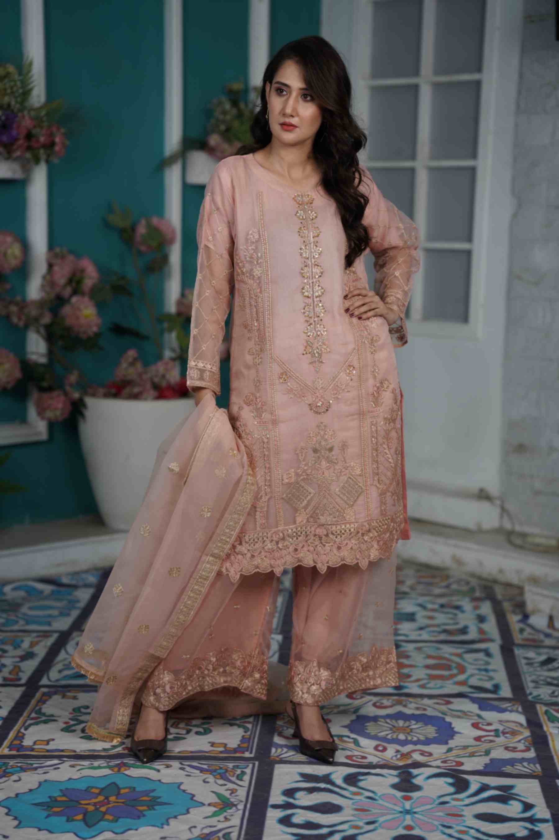 EMBROIDERED ORGANZA OUTFIT | TK-0420