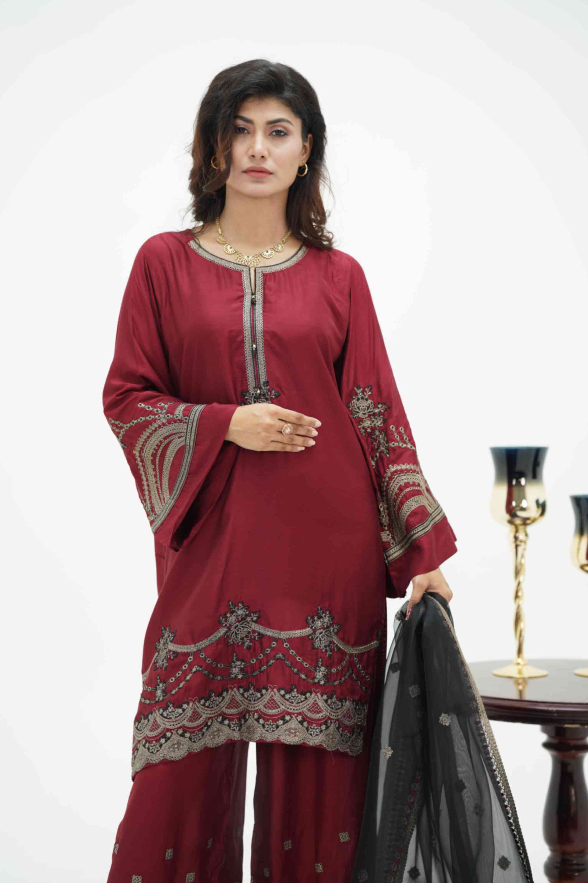 EMBROIDERED VISCOSE OUTFIT | TK-0392