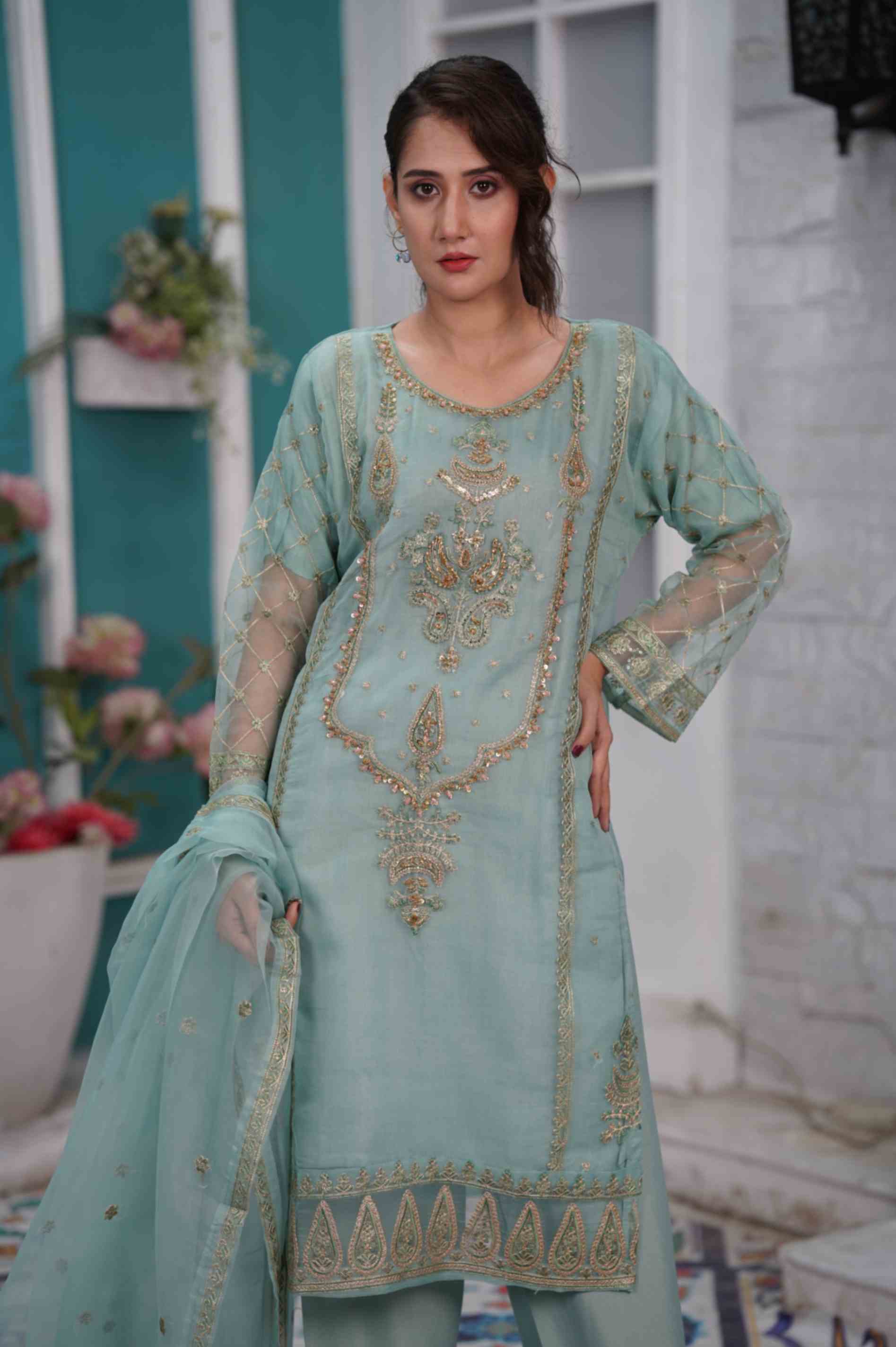 EMBROIDERED ORGANZA OUTFIT | TK-0380