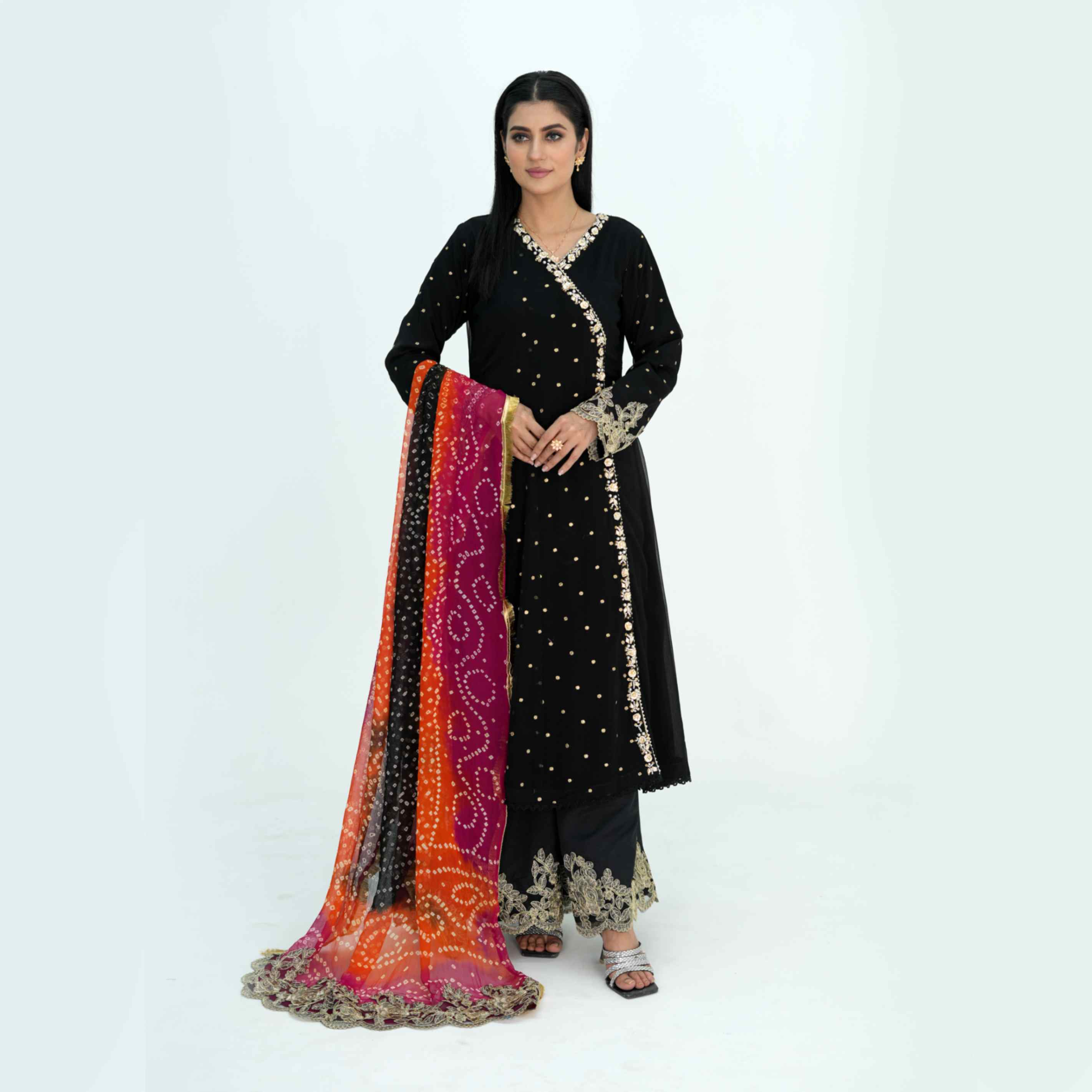 CHIFFON OUTFIT WITH HEAVY HANDWORK | TK-0439