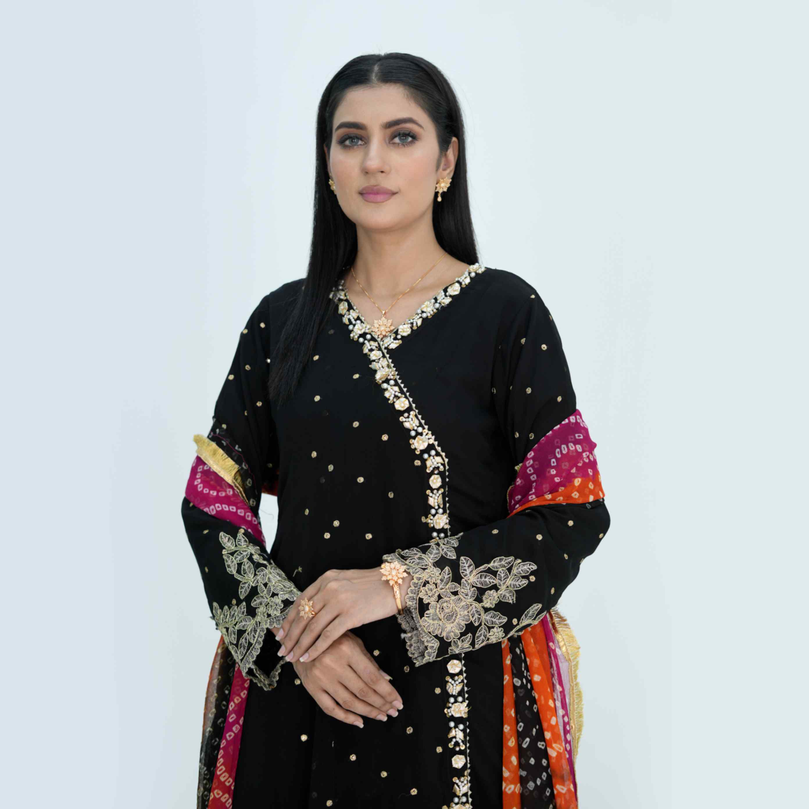 CHIFFON OUTFIT WITH HEAVY HANDWORK | TK-0439