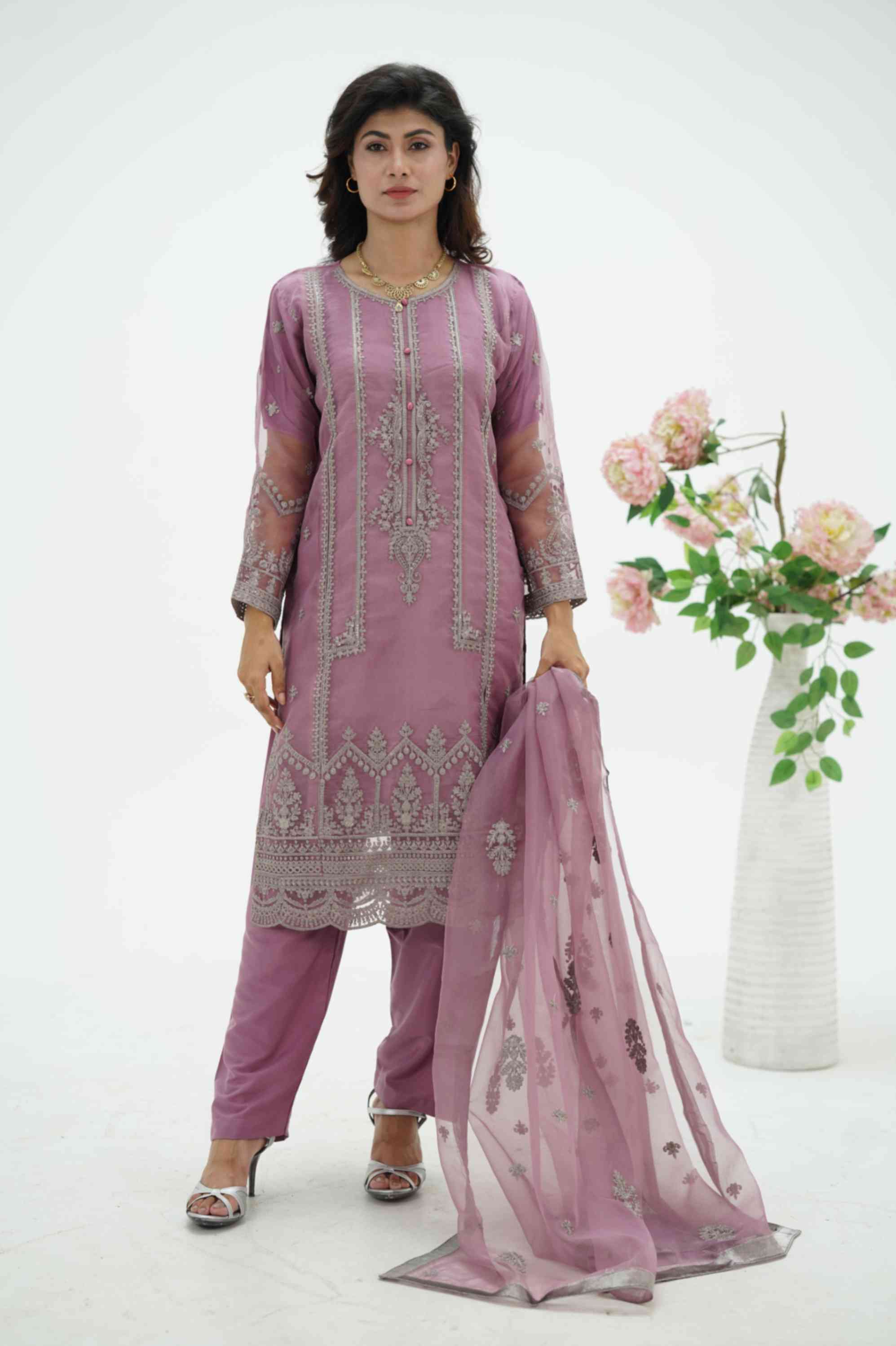 EMBROIDED ORGANZA OUTFIT | TK-0381