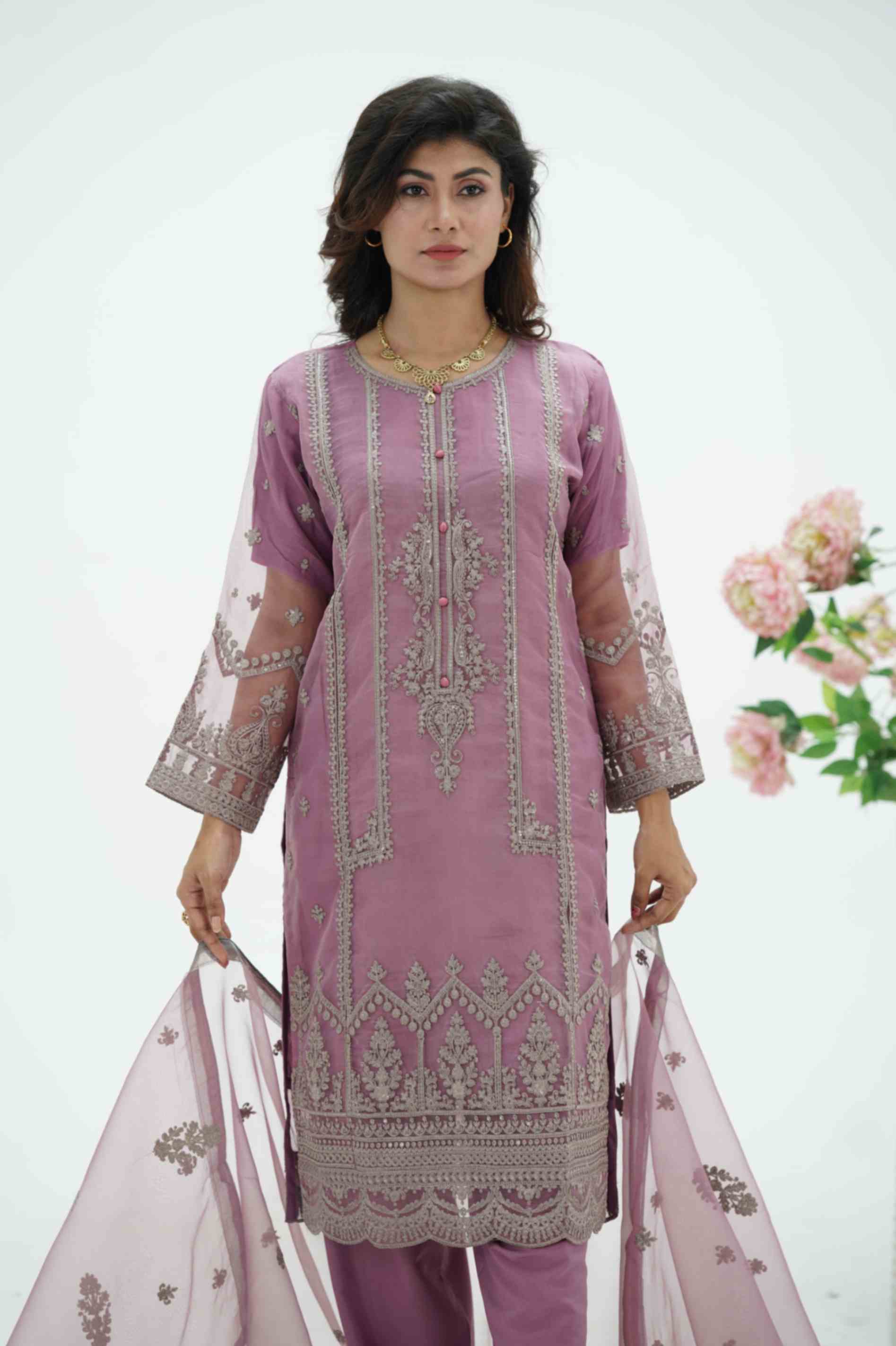 EMBROIDED ORGANZA OUTFIT | TK-0381