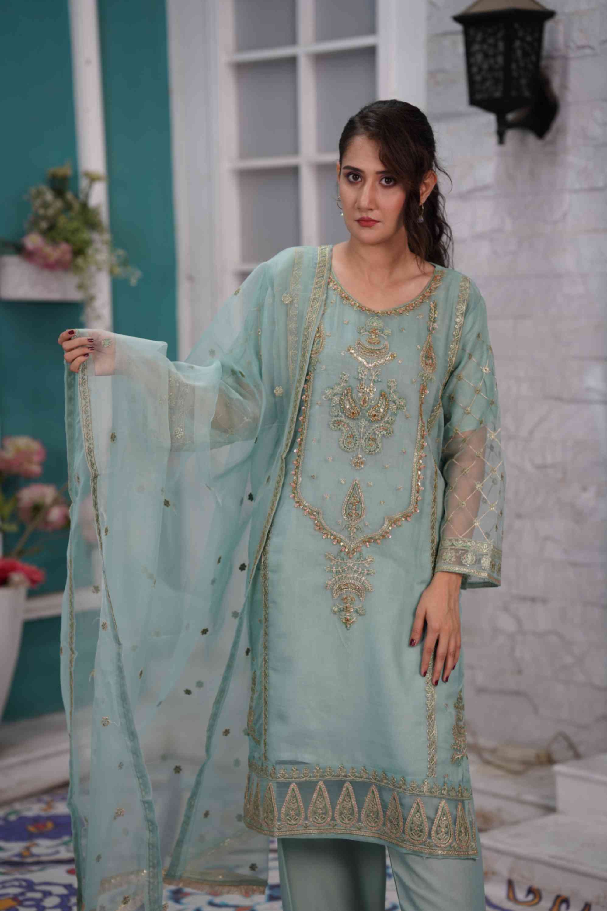 EMBROIDERED ORGANZA OUTFIT | TK-0380